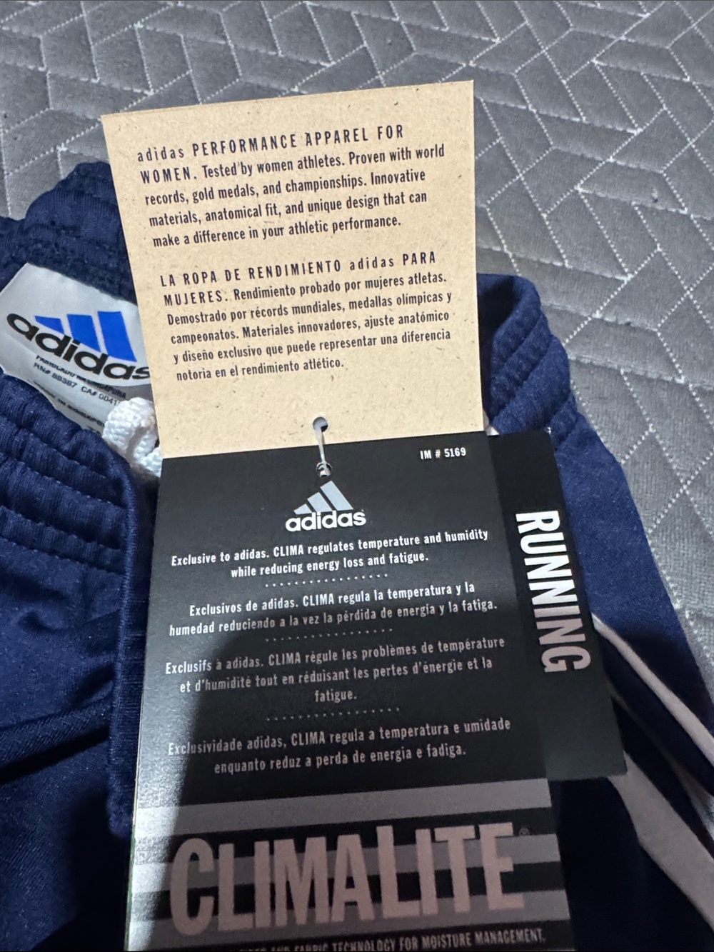 adidas Navy Blue Joggers with White Side Stripes - Picture 4 of 5